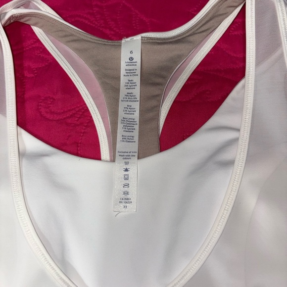 Lululemon White and Pink Racerback Tank - Picture 2 of 7
